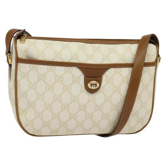 GUCCI GG Supreme Shoulder Bag Pvc White Gold 89 02 077 - Picture 1 of 16